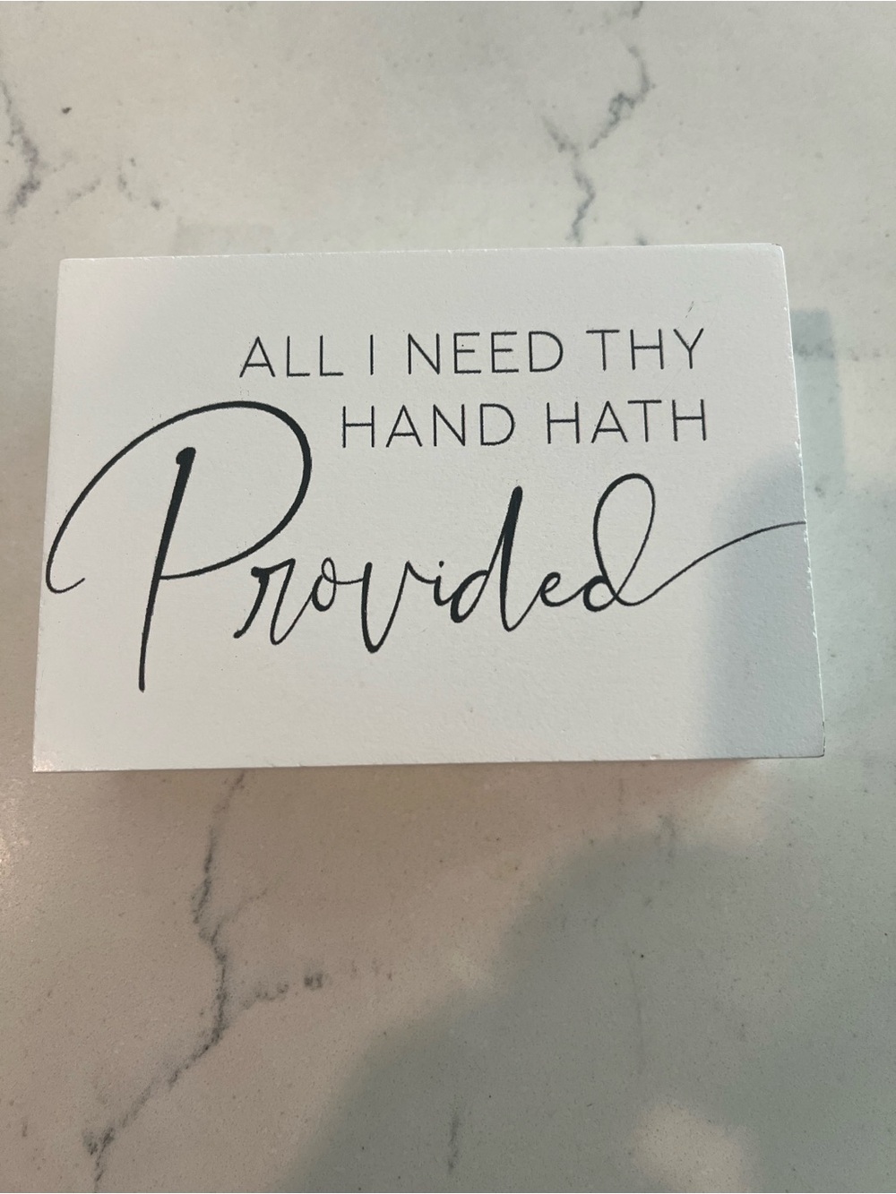 All I Need Thy Hand Hath Provided - White Script Thank You Card